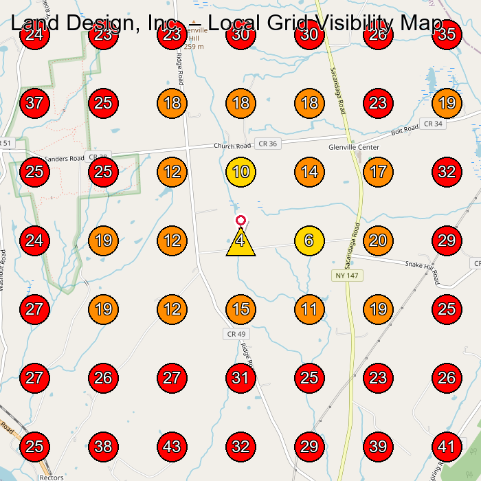 Land Design, Inc. GeoGrid visibility map for Excavating Contractor in None
